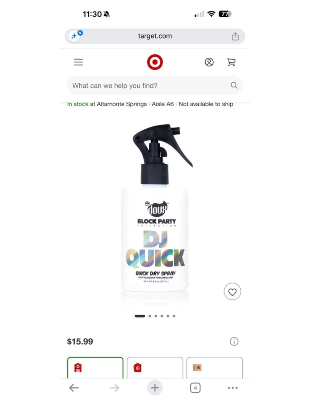 NWT The Doux Block Party - Dj Quick Quick Dry Spray 8 fl oz